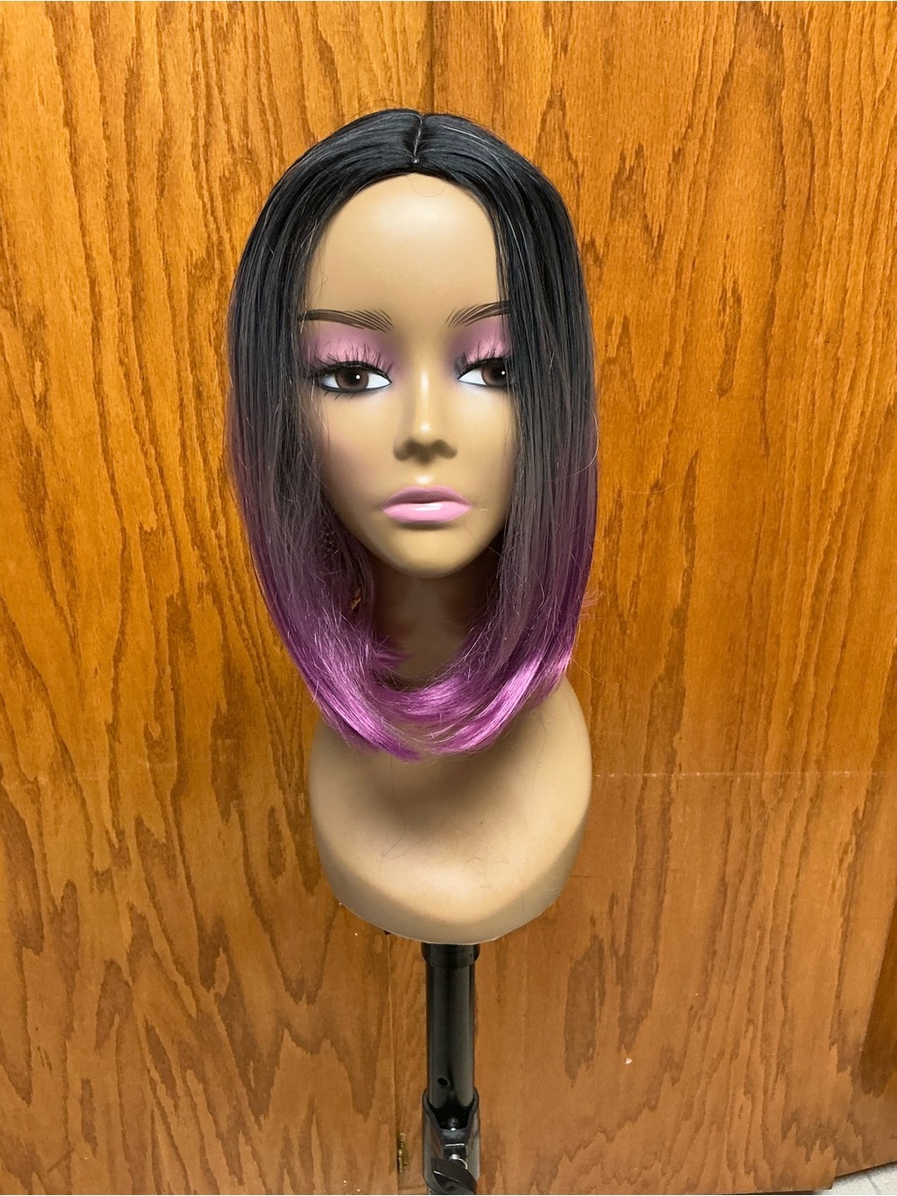 Black to Purple Ombre Bob Wig - Women Hair